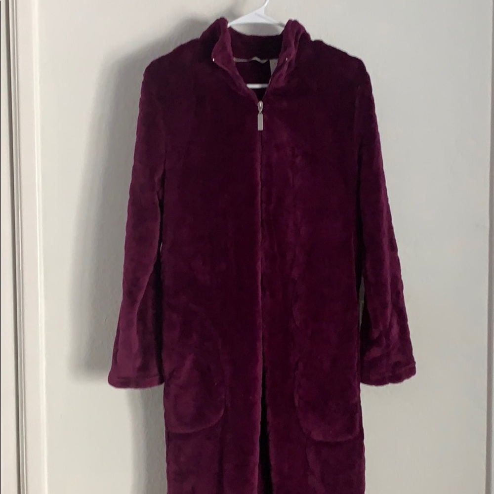 Cozy plush ankle length zip robe